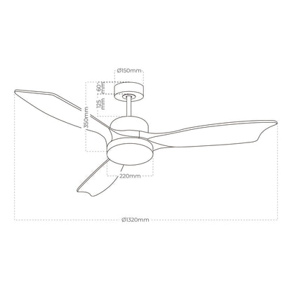 Ceiling Fan with Light EDM 33821 Báltico 20 W 2190 Lm