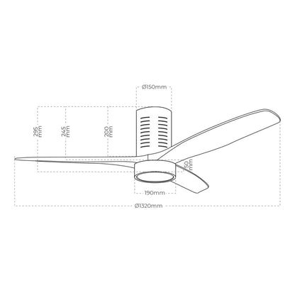 Ceiling Fan with Light EDM 33823 Kara 30 W 2190 Lm