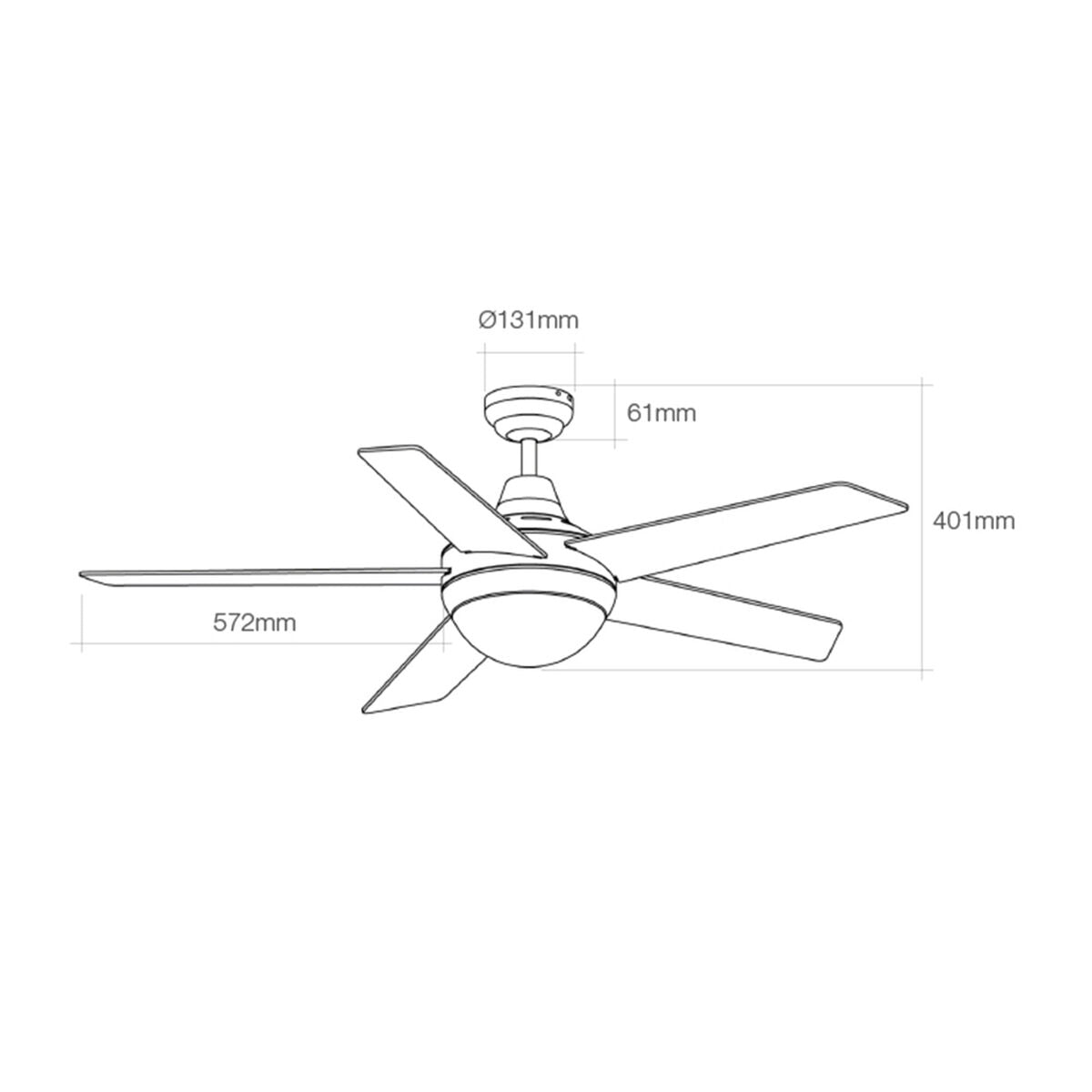 Ceiling Fan with Light EDM 33988 Adriatico White 60 W