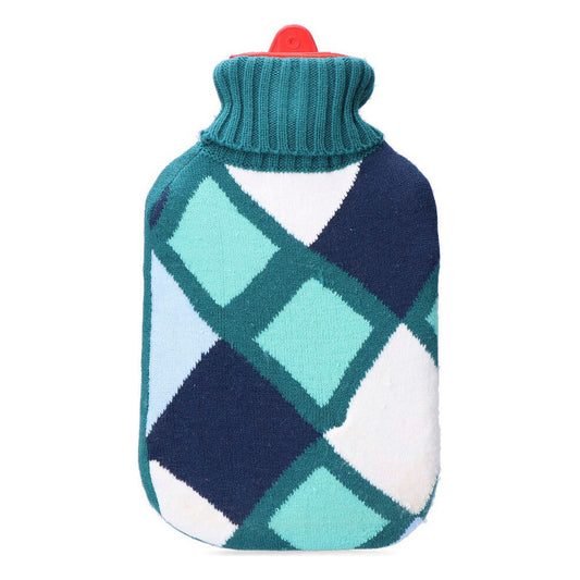 Hot Water Bottle EDM 76775 Blue Squared Wool 2 L EDM