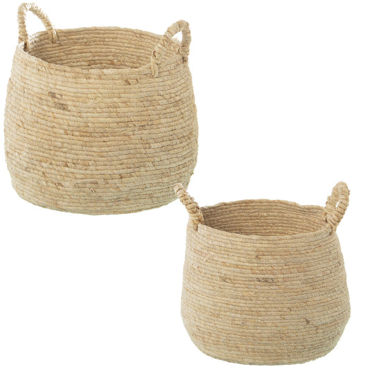 Set of Baskets Alexandra House Living 03769 Brown wicker Rattan Natural Fibre (2 Units)