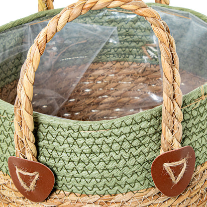 Set of Baskets Alexandra House Living 03786 Brown Green wicker Rattan Natural Fibre (3 Units)