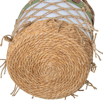 Set of Baskets Alexandra House Living 03788 White Green wicker Rattan Natural Fibre (3 Units)