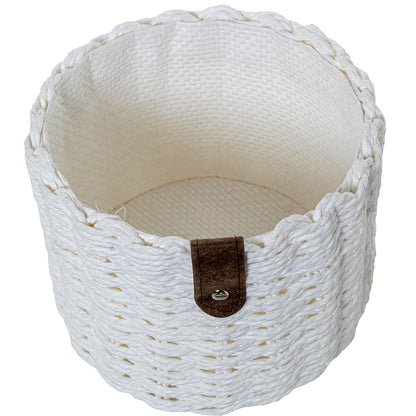 Set of Baskets Alexandra House Living 03818 White wicker Rattan Natural Fibre (3 Units)