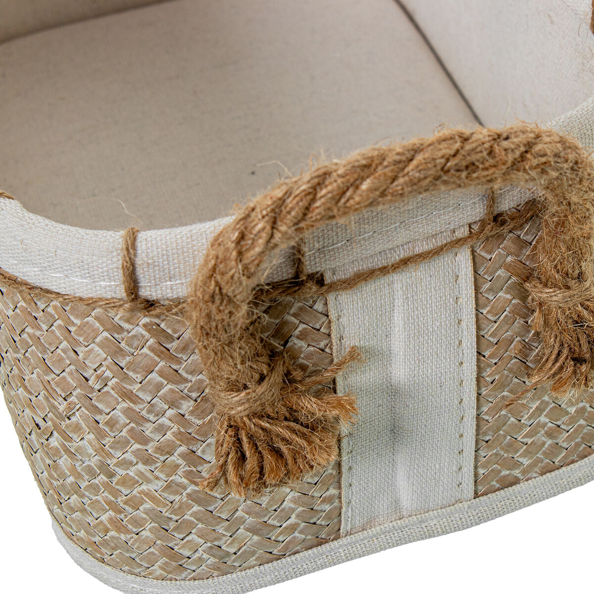 Set of Baskets Alexandra House Living 03826 White Brown wicker Rattan Natural Fibre (3 Units)