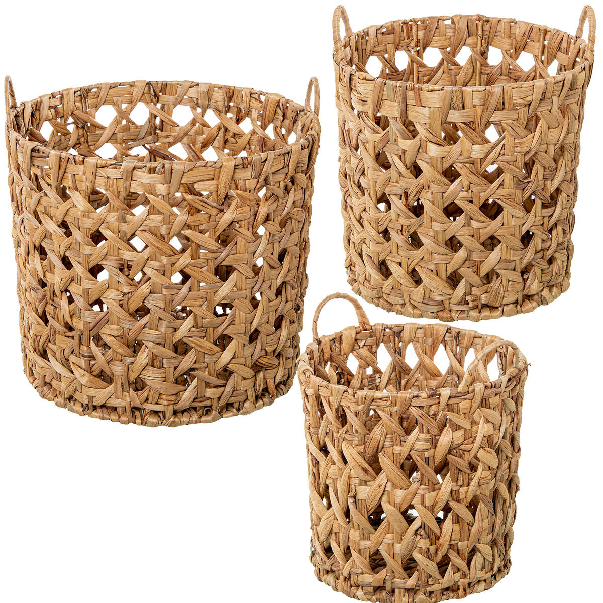 Set of Baskets Alexandra House Living 03847 Brown Wood wicker Rattan (3 Units)