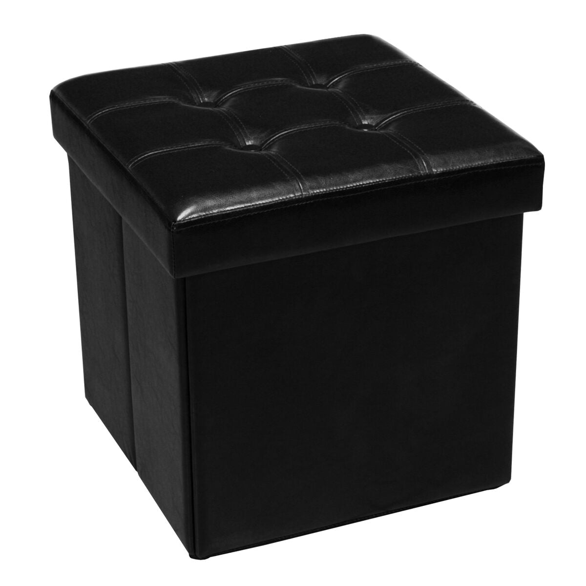 Pouffe Alexandra House Living Black Polyskin 45 x 45 x 45 cm Foldable Alexandra House Living