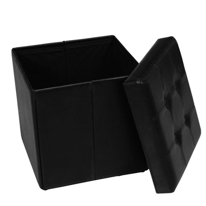 Pouffe Alexandra House Living Black Polyskin 45 x 45 x 45 cm Foldable Alexandra House Living