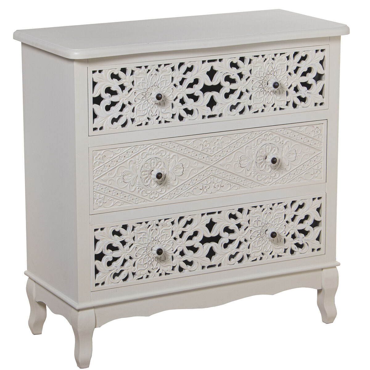 Chest of drawers Alexandra House Living White Wood 75 x 34 x 76 cm