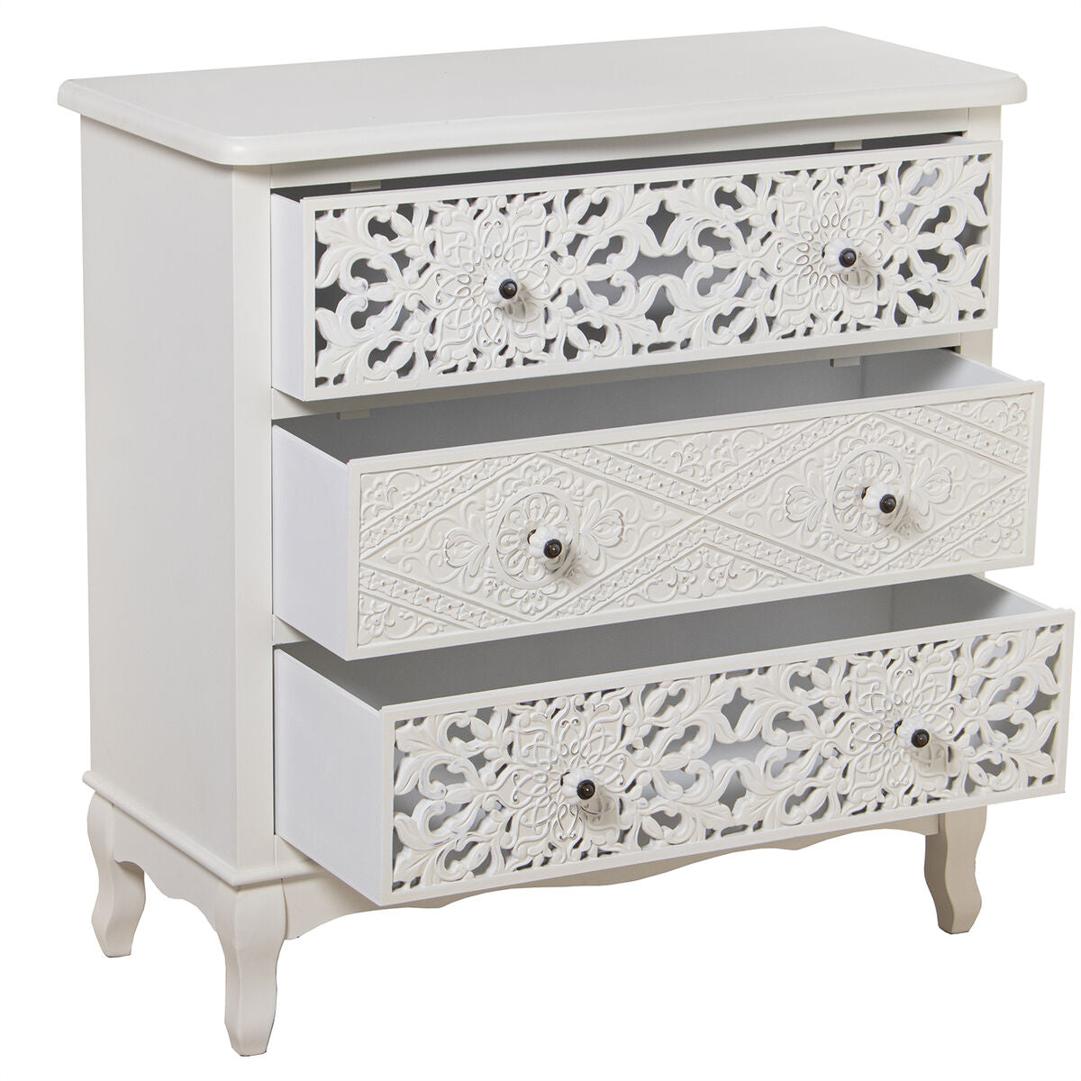 Chest of drawers Alexandra House Living White Wood 75 x 34 x 76 cm