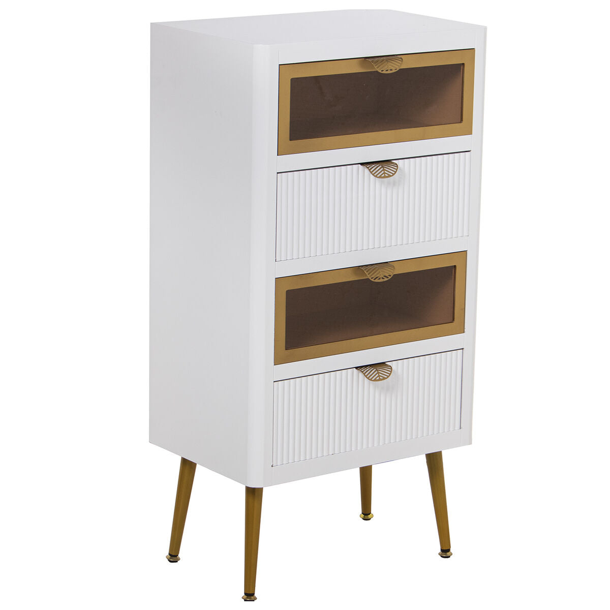 Chest of drawers Alexandra House Living White Brown Golden Wood 45 x 88 x 30 cm Alexandra House Living