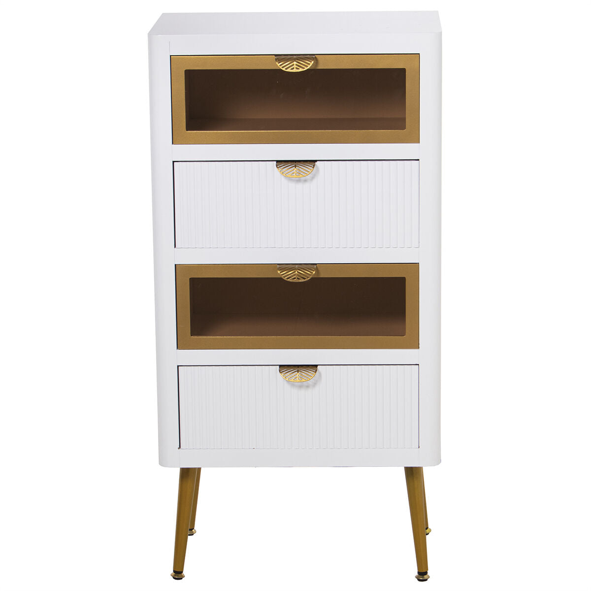 Chest of drawers Alexandra House Living White Brown Golden Wood 45 x 88 x 30 cm Alexandra House Living