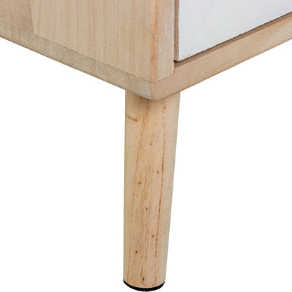 Nightstand Alexandra House Living White Brown Wood 40 x 55 x 30 cm