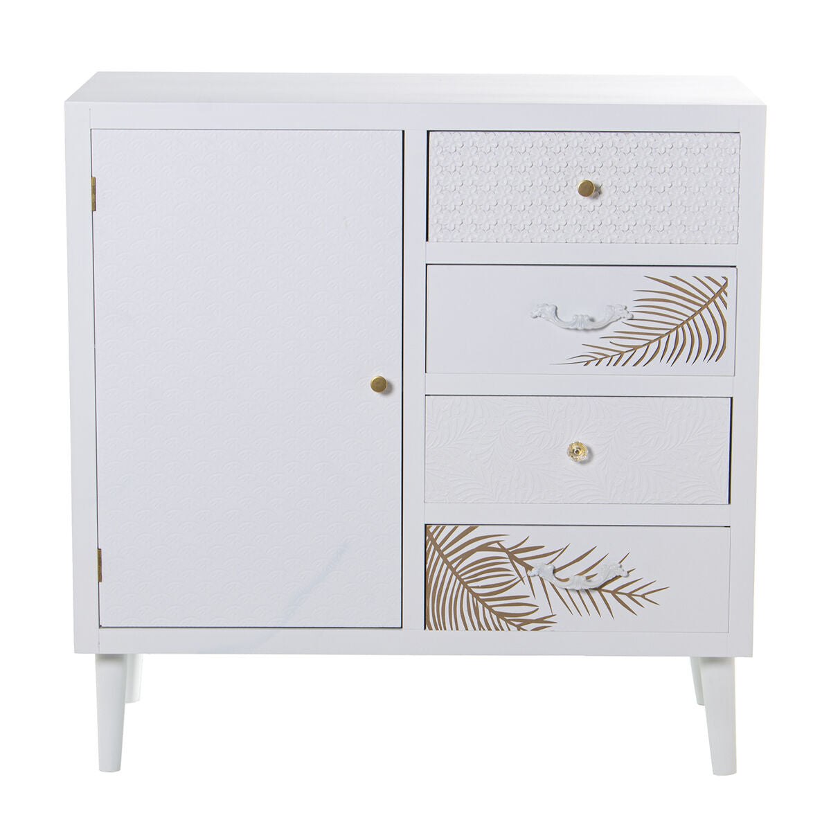 Sideboard Alexandra House Living White Golden Wood 80 x 80 x 40 cm