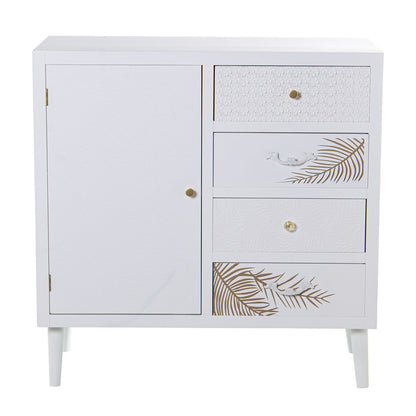 Sideboard Alexandra House Living White Golden Wood 80 x 80 x 40 cm