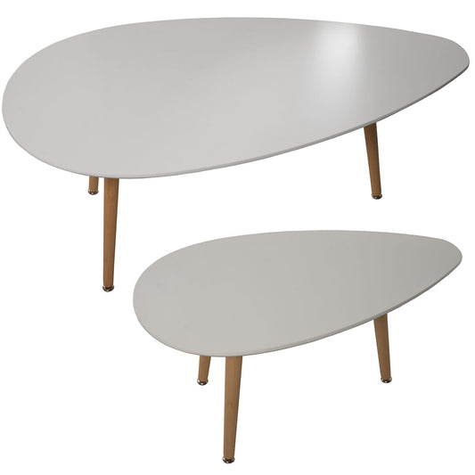 Set of 2 tables Alexandra House Living White Wood