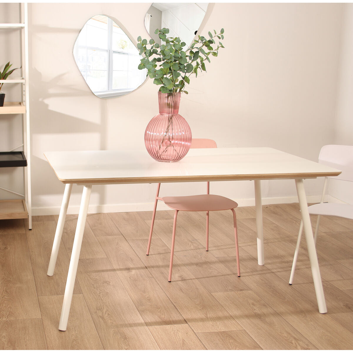 Dining Table Alexandra House Living White Metal 140 x 75 x 80 cm