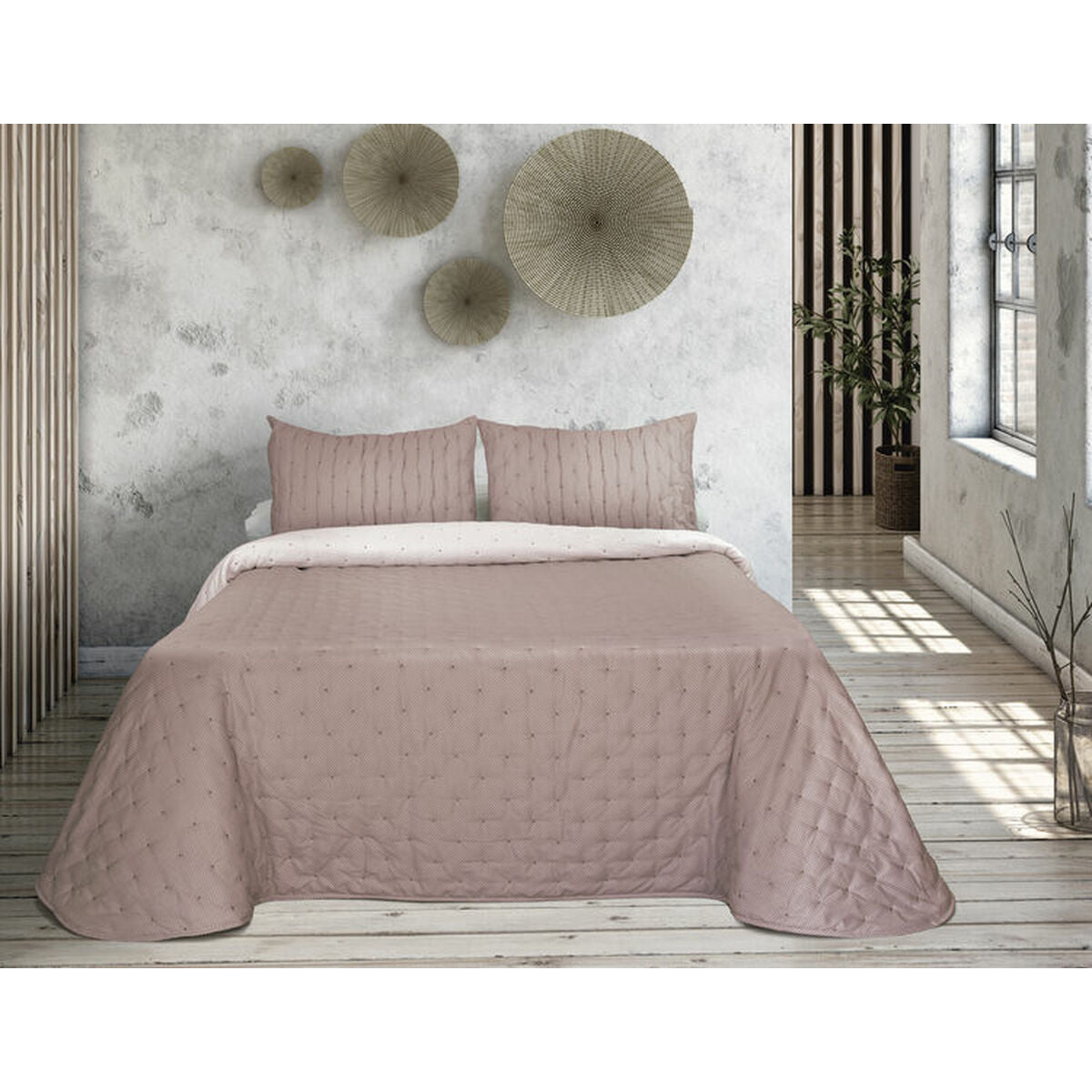 Bedspread (quilt) Tejidos Reina Triana Pink 180 x 270 cm