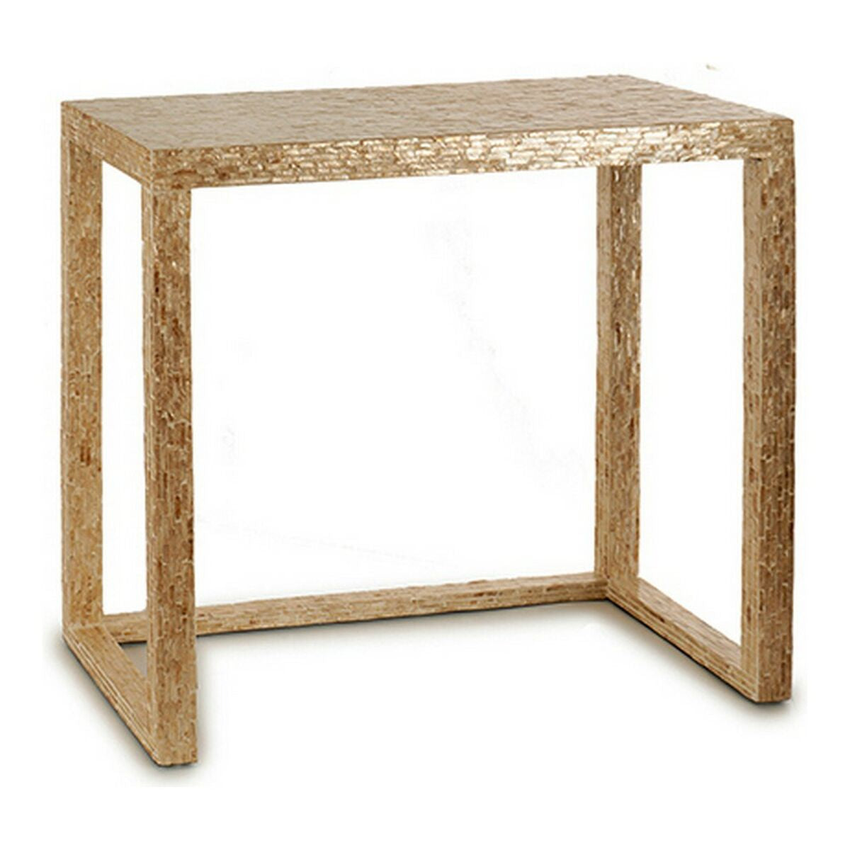 Table Hall Beige White Golden Mother of pearl Particleboard 30,5 x 78 x 90,5 cm Gift Decor