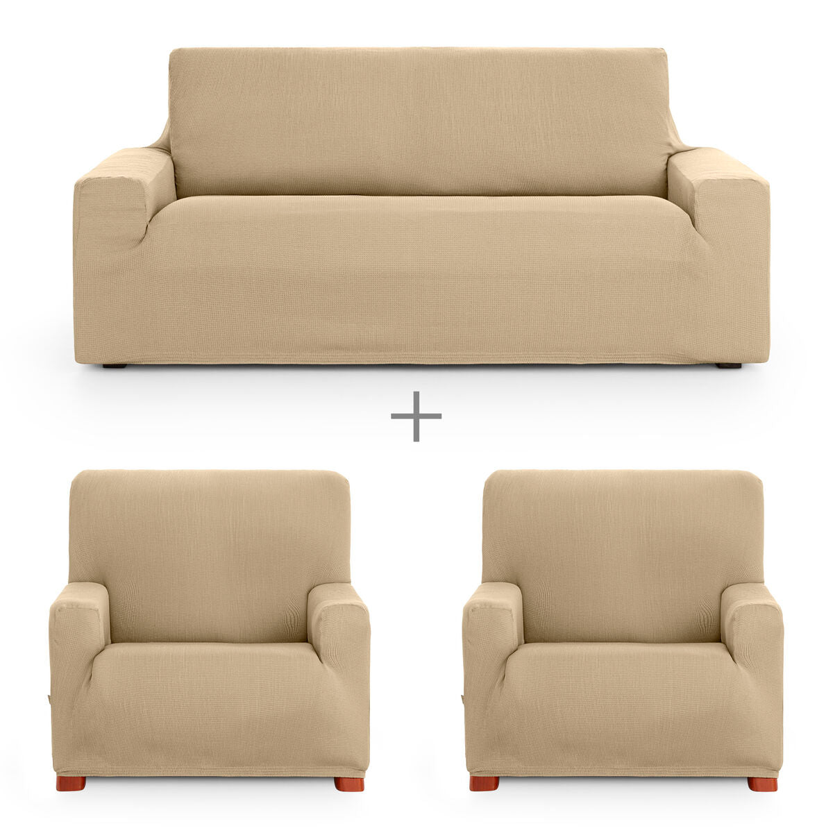 Sofa cover set Eysa ULISES Beige 3 Pieces