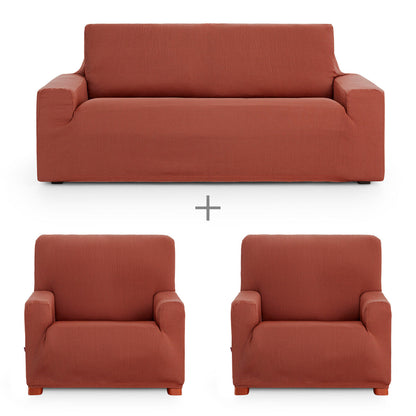 Sofa cover set Eysa ULISES Brown 3 Pieces