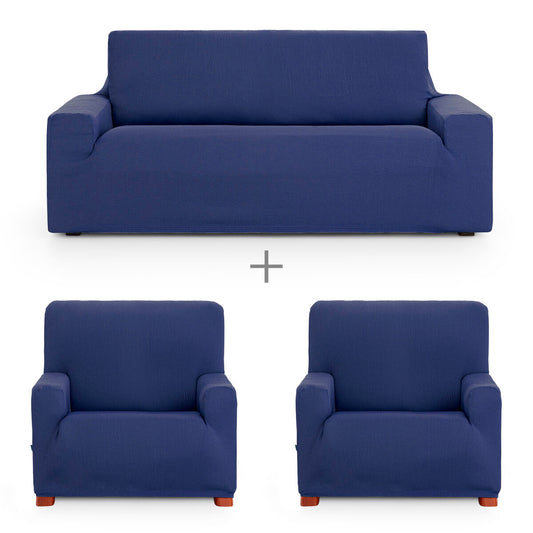 Sofa cover set Eysa ULISES Blue 3 Pieces