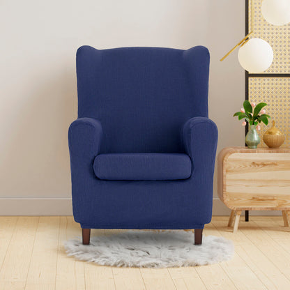 Wingback chair cover Eysa ULISES Blue 80 x 100 x 90 cm