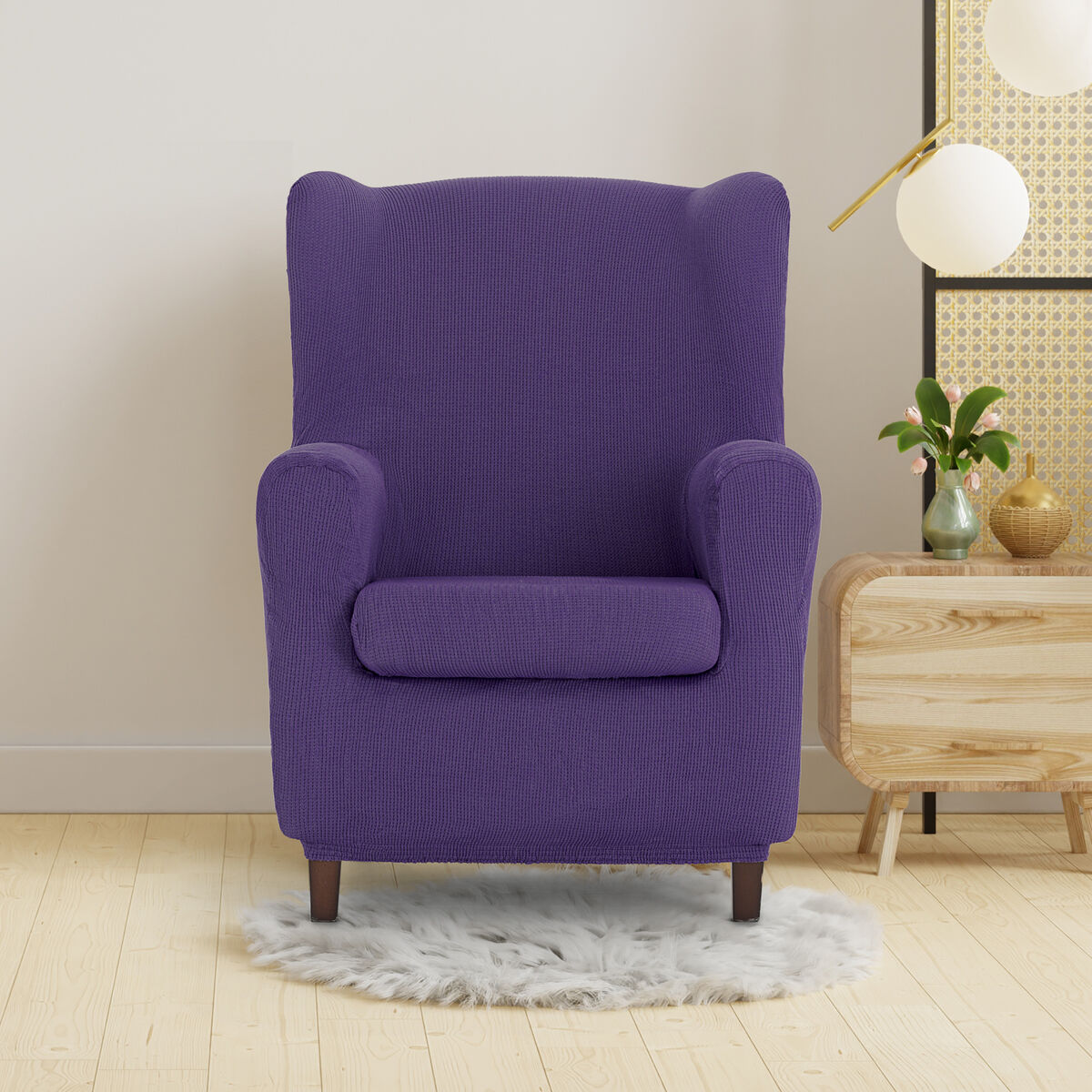 Wingback chair cover Eysa ULISES Purple 80 x 100 x 90 cm