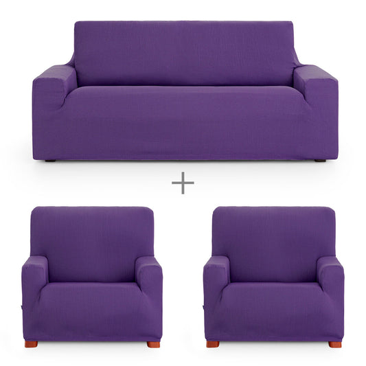 Sofa cover set Eysa ULISES Purple 3 Pieces