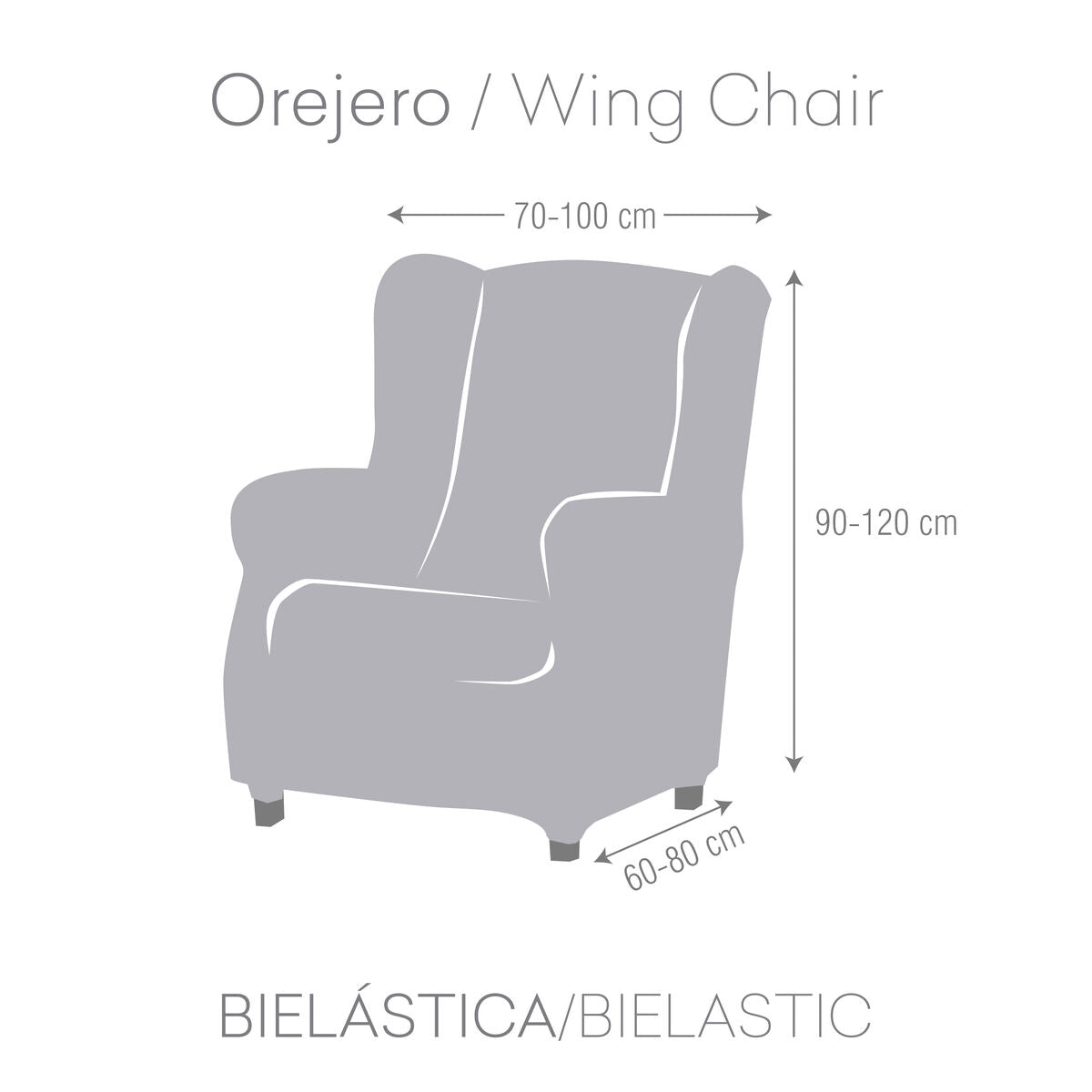 Wingback chair cover Eysa ROC Tile 80 x 120 x 100 cm