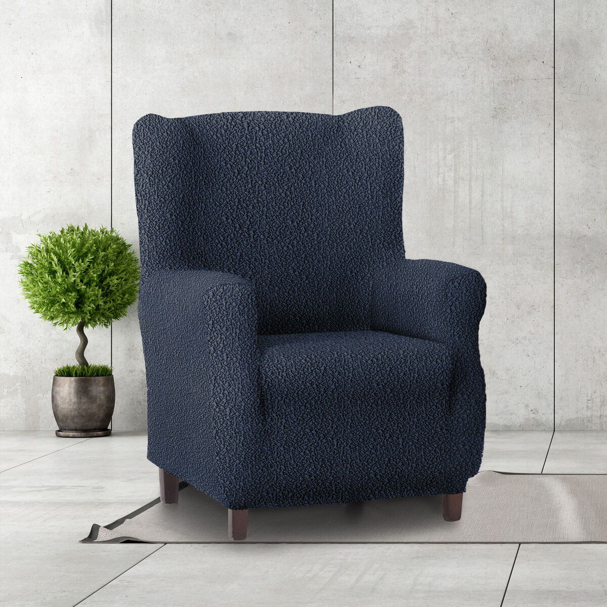 Wingback chair cover Eysa ROC Blue 80 x 120 x 100 cm