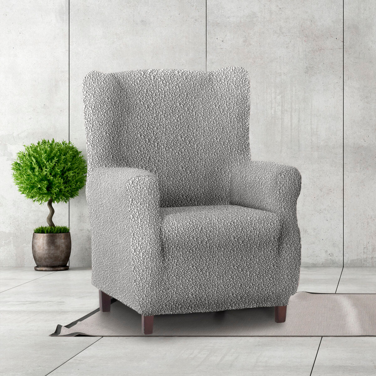 Wingback chair cover Eysa ROC Light grey 80 x 120 x 100 cm