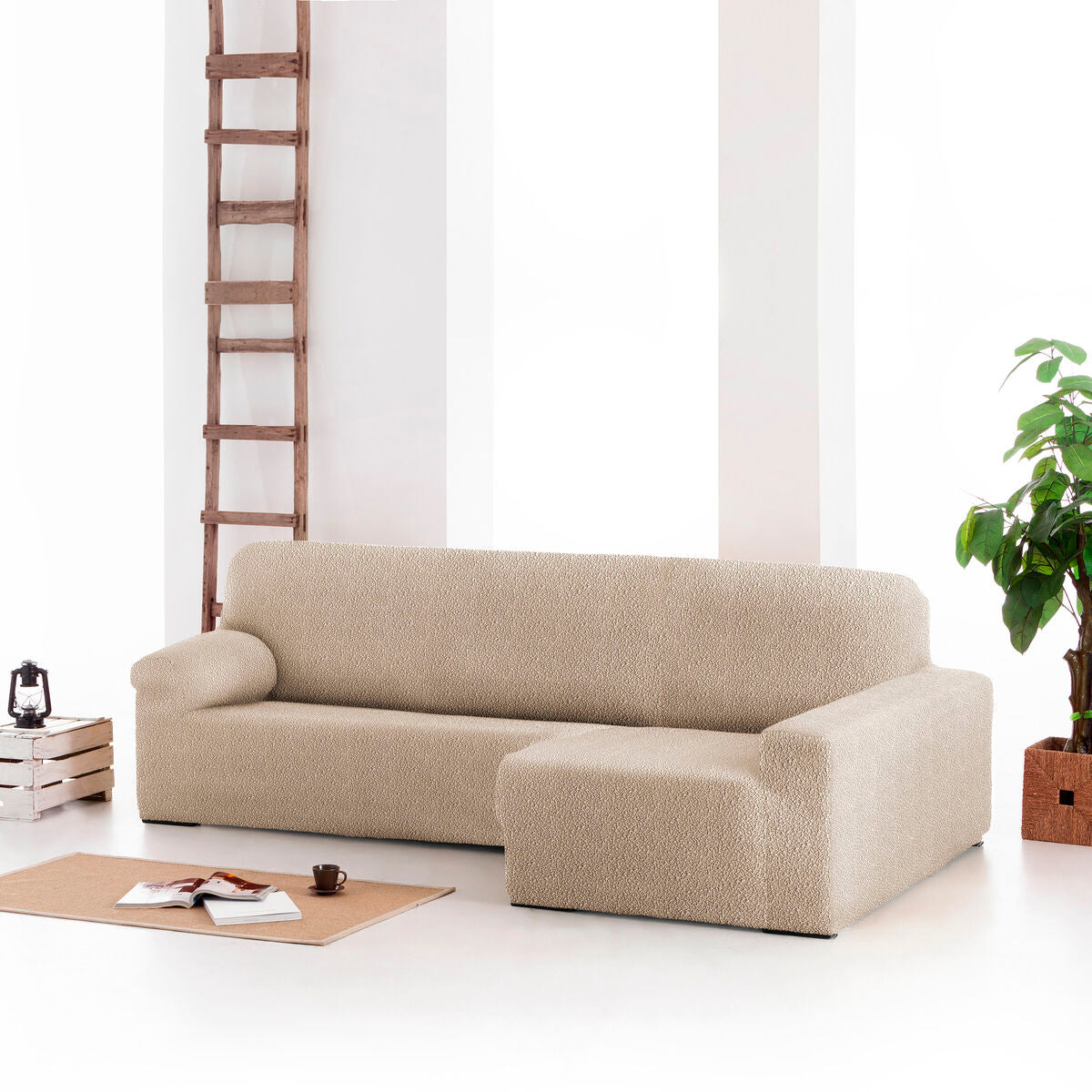 Right short arm chaise longue cover Eysa ROC Beige 180 x 120 x 360 cm