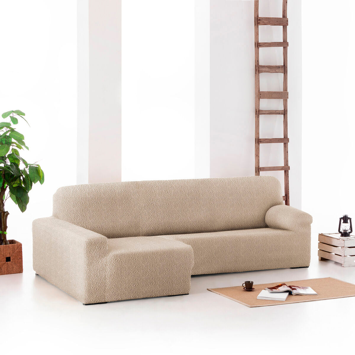 Right short arm chaise longue cover Eysa ROC Beige 180 x 120 x 360 cm