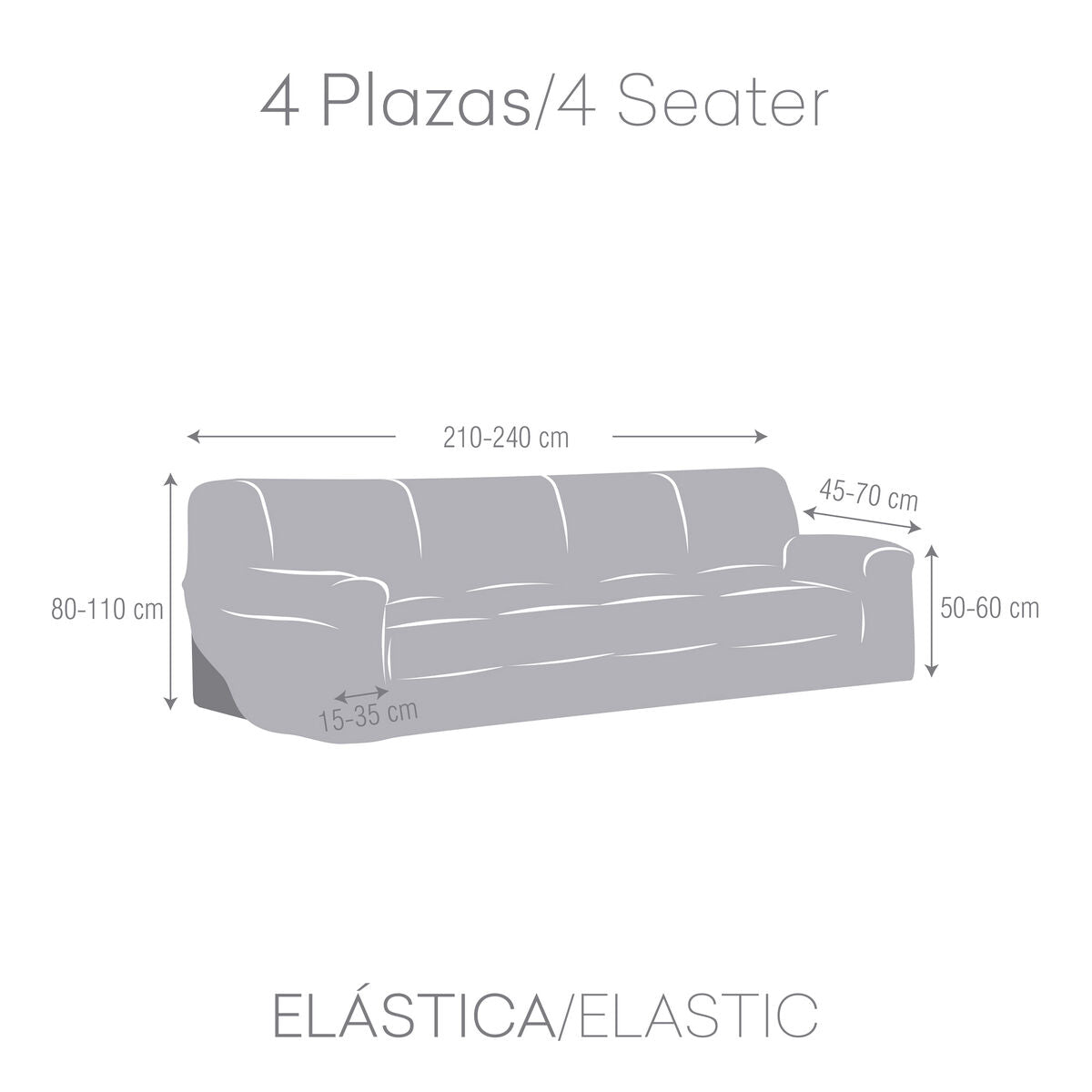 Sofa Cover Eysa ULISES Aquamarine 70 x 110 x 240 cm