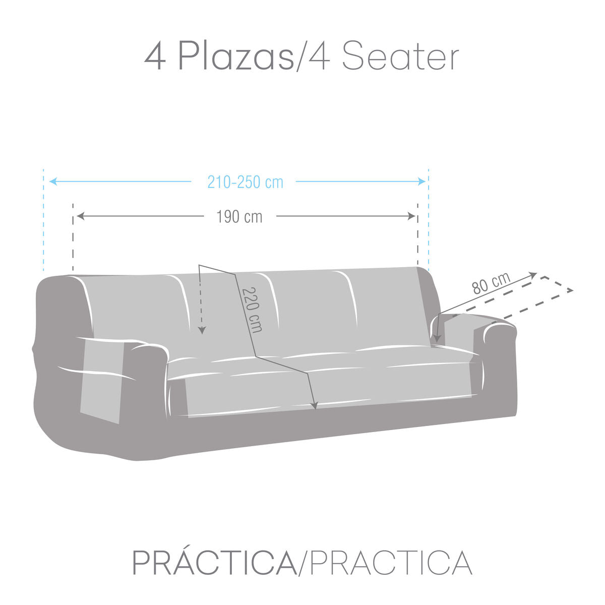 Sofa Cover Eysa AQUA Ocre 100 x 110 x 190 cm