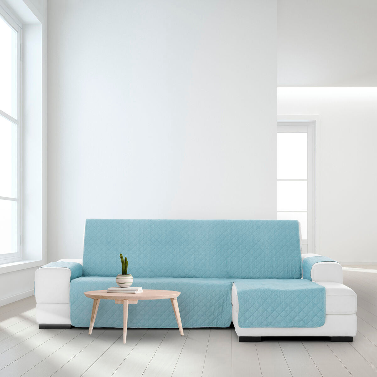 Right short arm chaise longue cover Eysa MONTBLANC Turquoise 100 x 110 x 200 cm