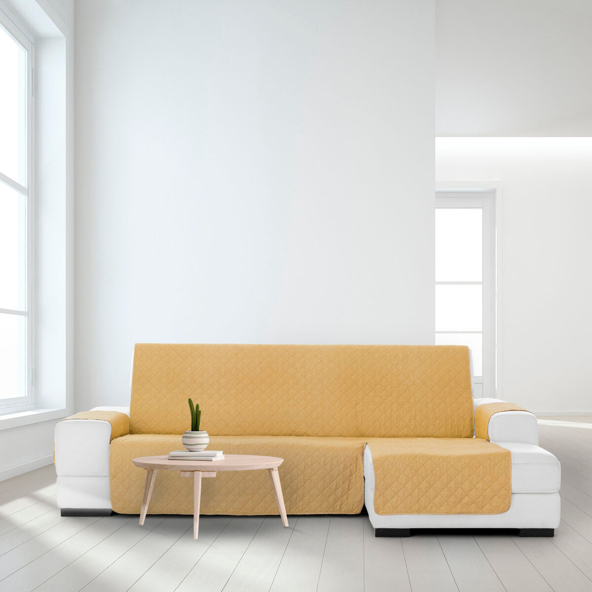 Right short arm chaise longue cover Eysa MONTBLANC Mustard 100 x 110 x 240 cm