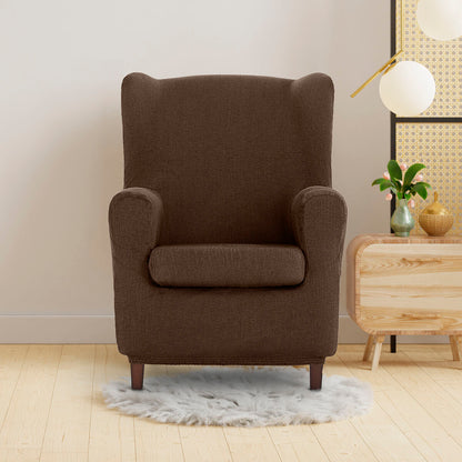 Wingback chair cover Eysa ULISES Brown 80 x 100 x 90 cm