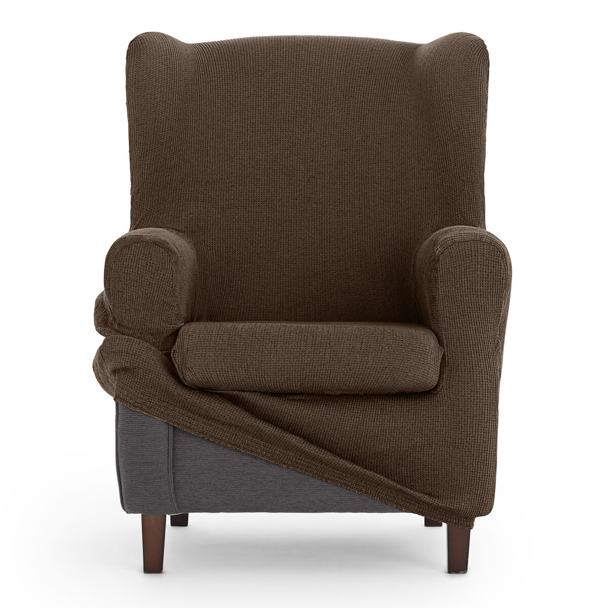 Wingback chair cover Eysa ULISES Brown 80 x 100 x 90 cm