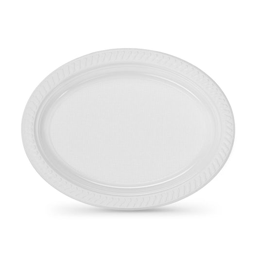 Set of reusable plates Algon White 27 x 21 cm Plastic Oval 6 Units Algon