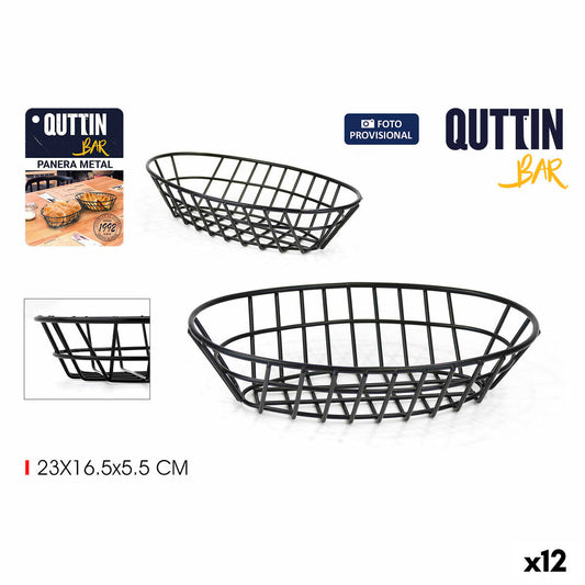 Breadbasket Quttin Metal Oval 23 x 16,5 x 5,5 cm (12 Units) Quttin