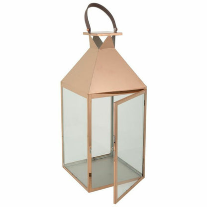 Lantern Alexandra House Living Copper Glass Stainless steel 28 x 66 x 29 cm