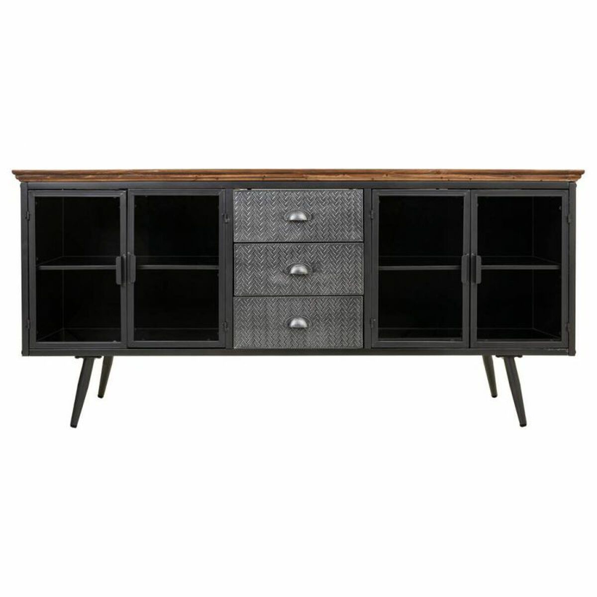 Sideboard Alexandra House Living Brown Grey Wood Metal 42 x 74 x 164 cm