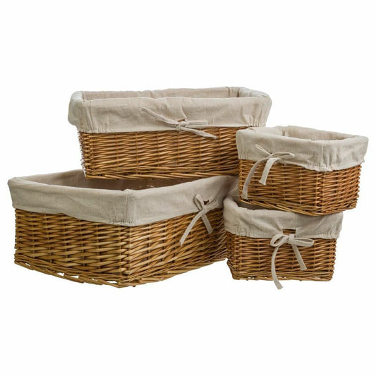 Set of Baskets Alexandra House Living Natural wicker Willow wood 4 Pieces Alexandra House Living