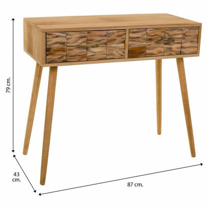 Hall Table with Drawers Alexandra House Living Natural Paolownia wood 43 x 79 x 87 cm