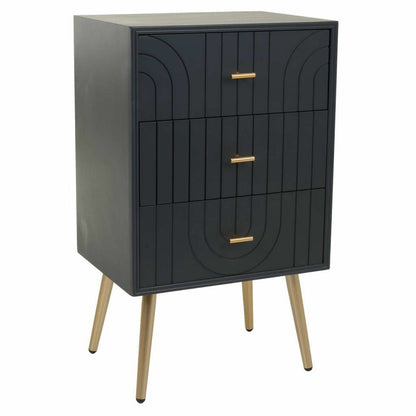 Nightstand Alexandra House Living Golden Dark grey 35 x 76 x 44 cm