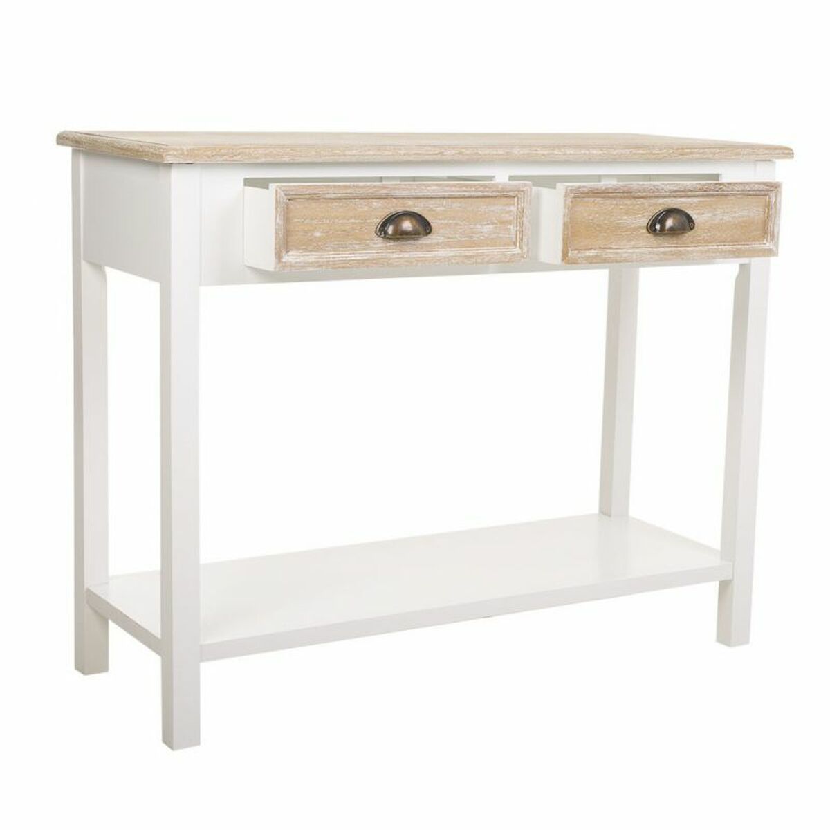 Hall Table with Drawers Alexandra House Living White Pinewood Paolownia wood MDF Wood 40 x 78 x 100 cm