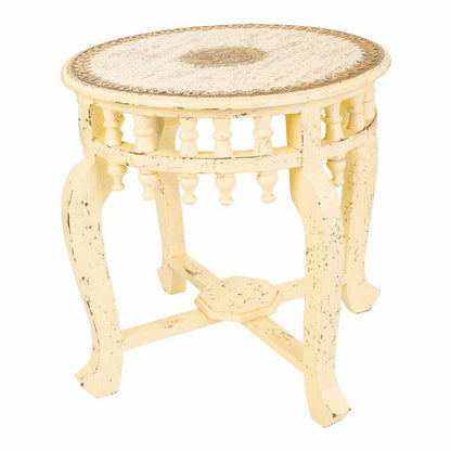 Centre Table Alexandra House Living Ivory Brass Mango wood MDF Wood 45 x 52 x 45 cm