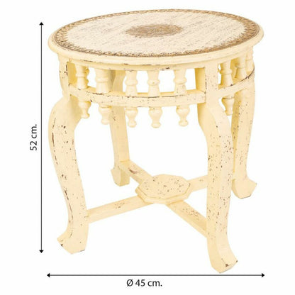 Centre Table Alexandra House Living Ivory Brass Mango wood MDF Wood 45 x 52 x 45 cm